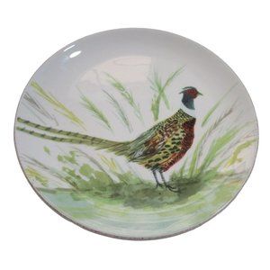 Southern Living Dillards Exclusive Pheasant Holly Hollon Ironstone Plate EUC